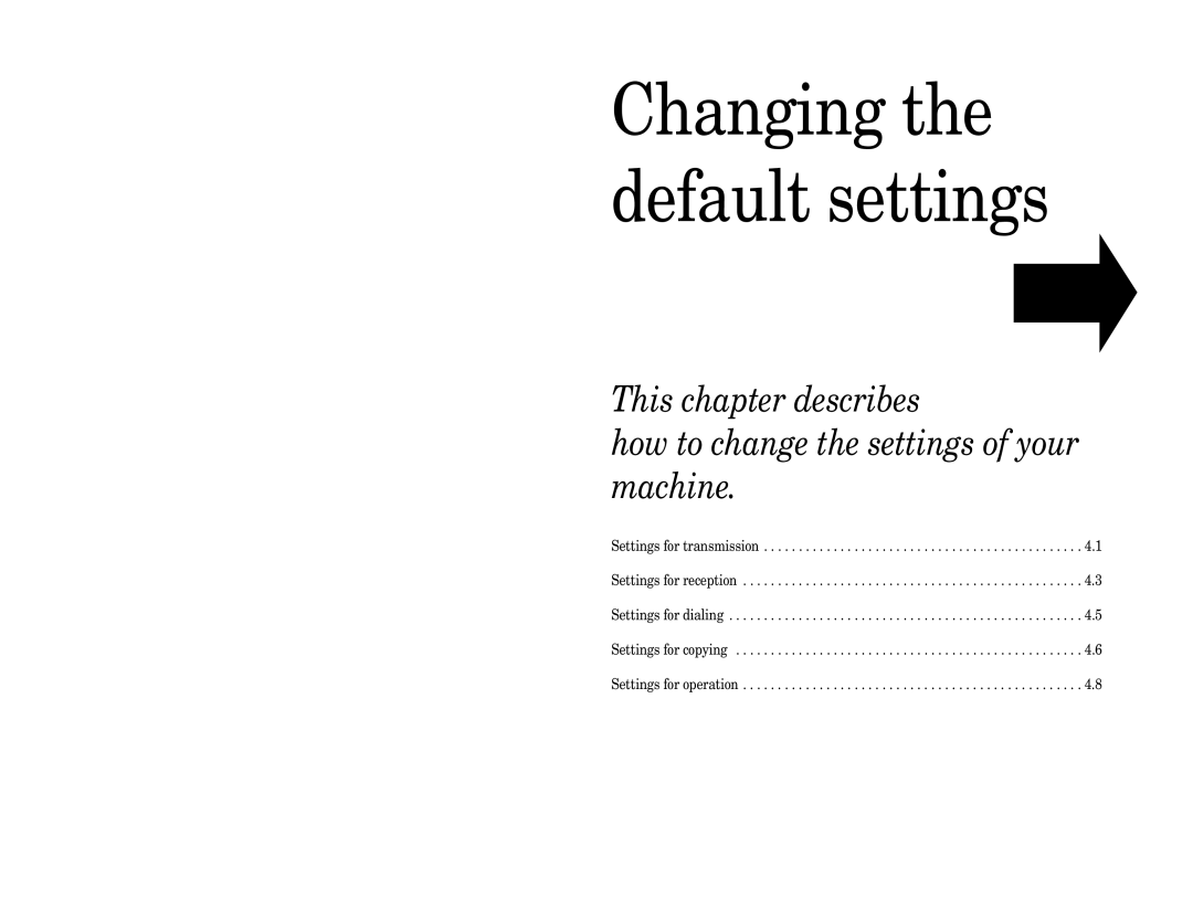 Muratec F-360 manual Changing the default settings 