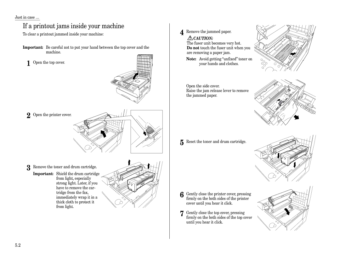 Muratec F-360 manual If a printout jams inside your machine 