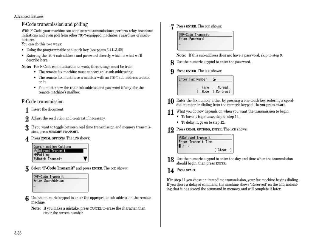 Muratec F-360 manual Code transmission and polling 