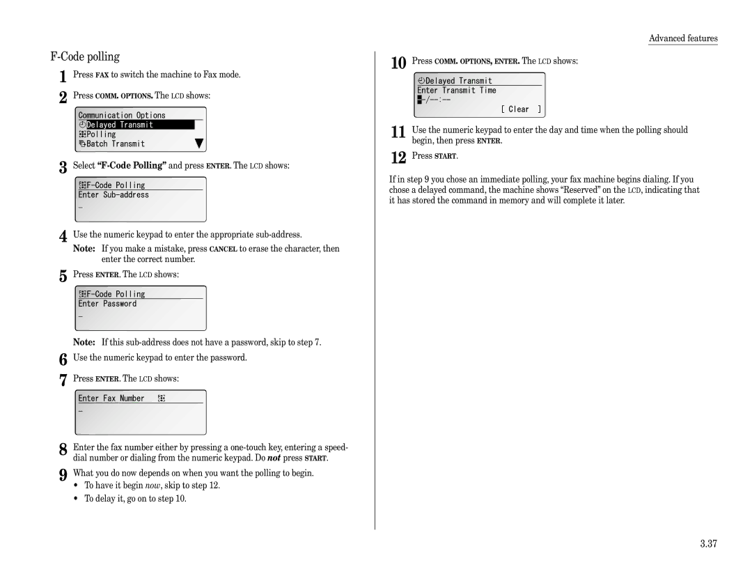 Muratec F-360 manual Code polling 