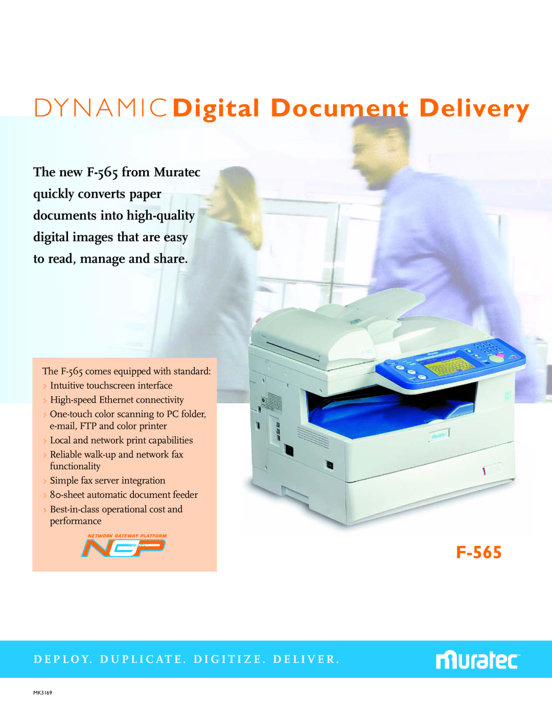 Muratec F-565 manual DY N a M I C Digital Document Delivery 