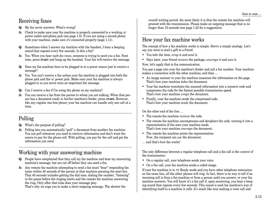 Muratec F-65 Receiving faxes, Polling, Working with your answering machine, How your fax machine works 