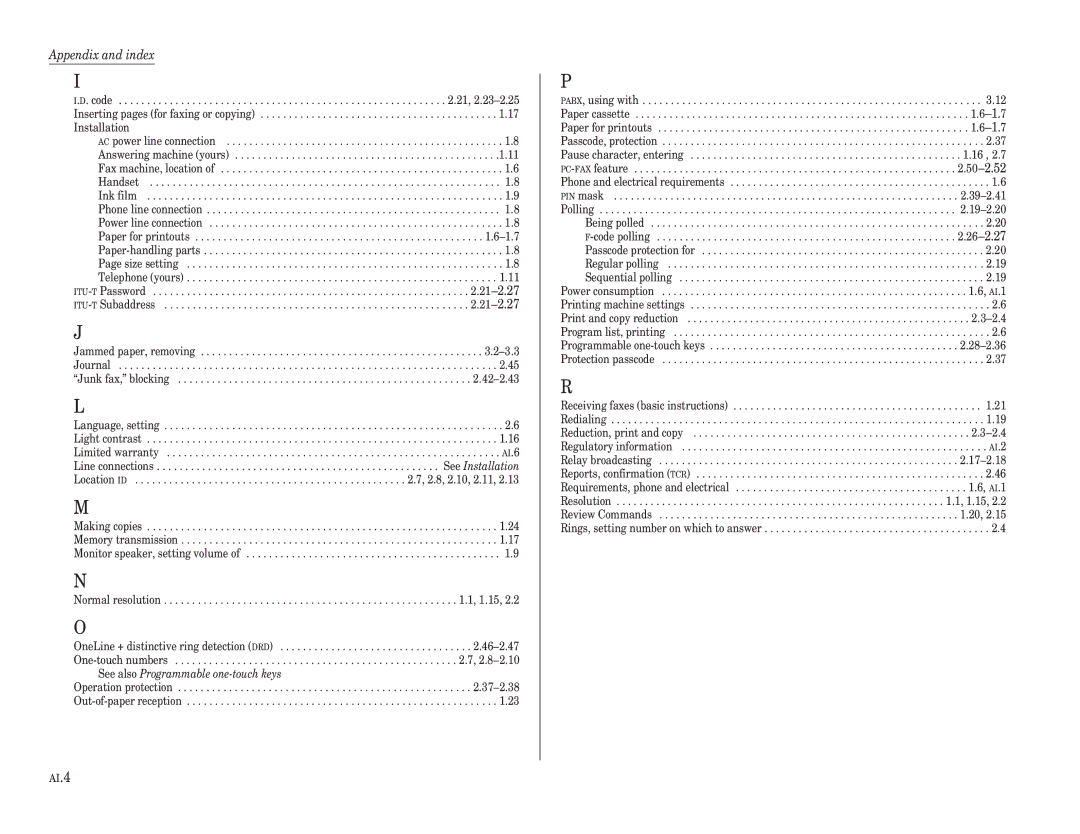 Muratec F-65 operating instructions 50-2.52 