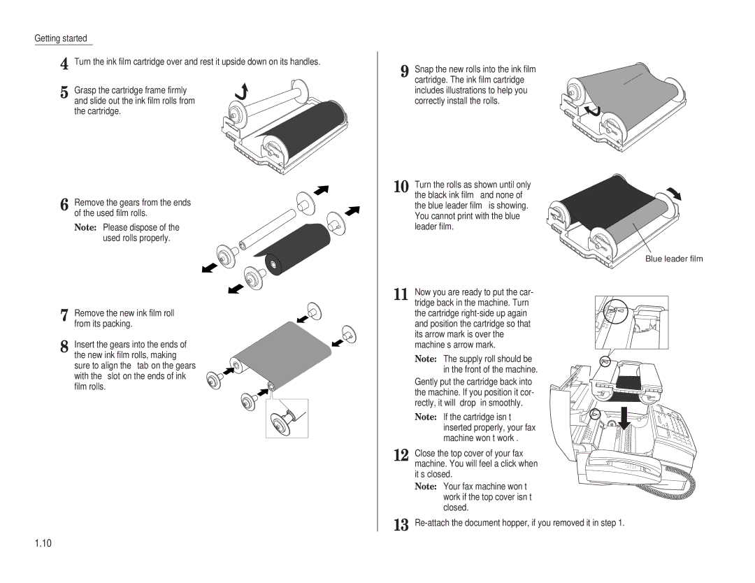 Muratec F-65 operating instructions Blue leader film 