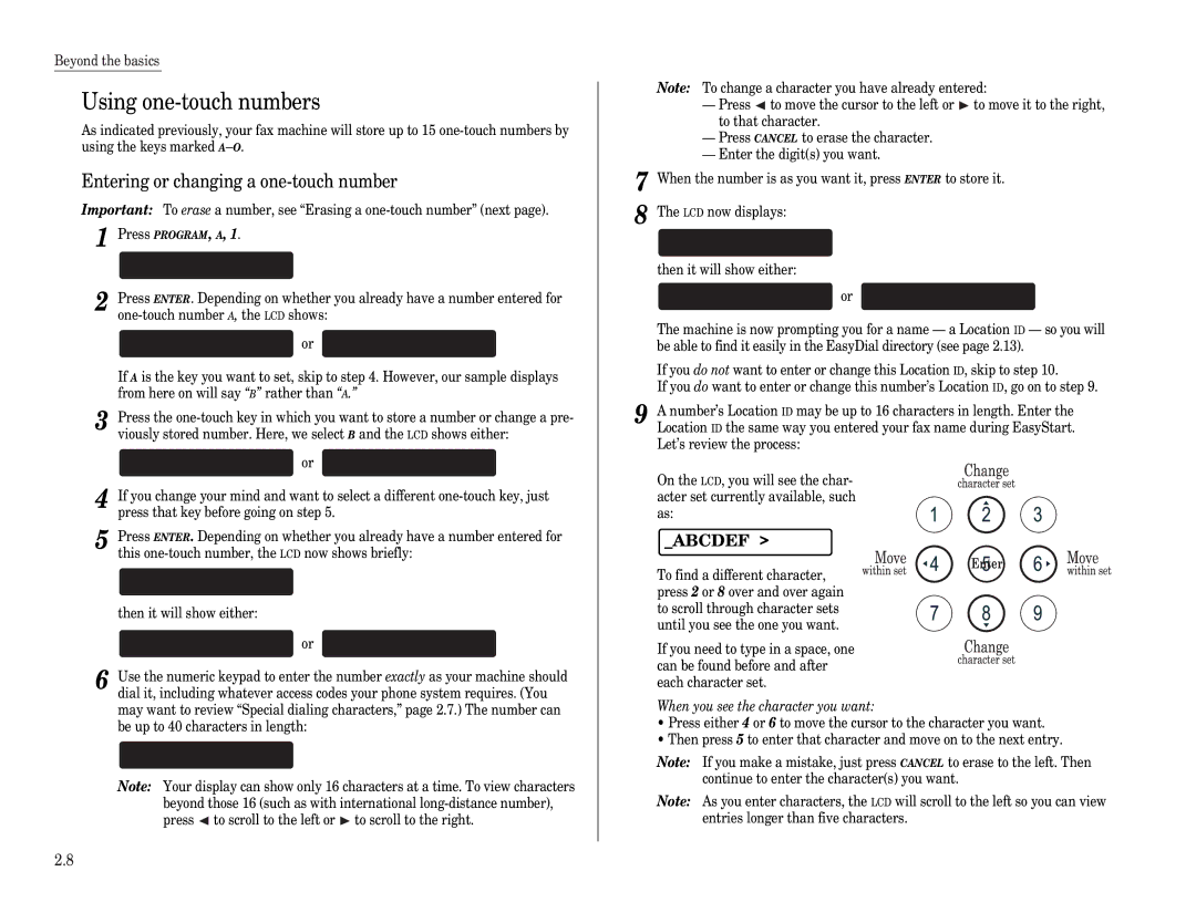 Muratec F-65 operating instructions Using one-touch numbers 