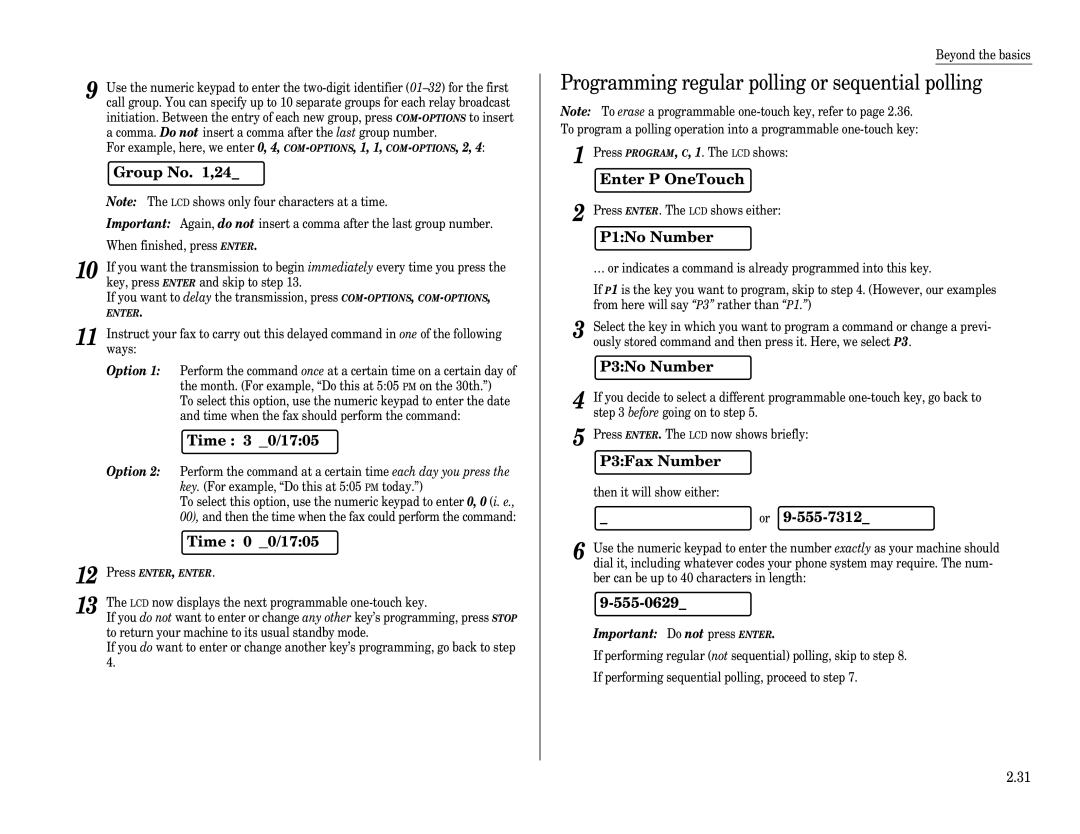 Muratec F-65 operating instructions Group No ,24 