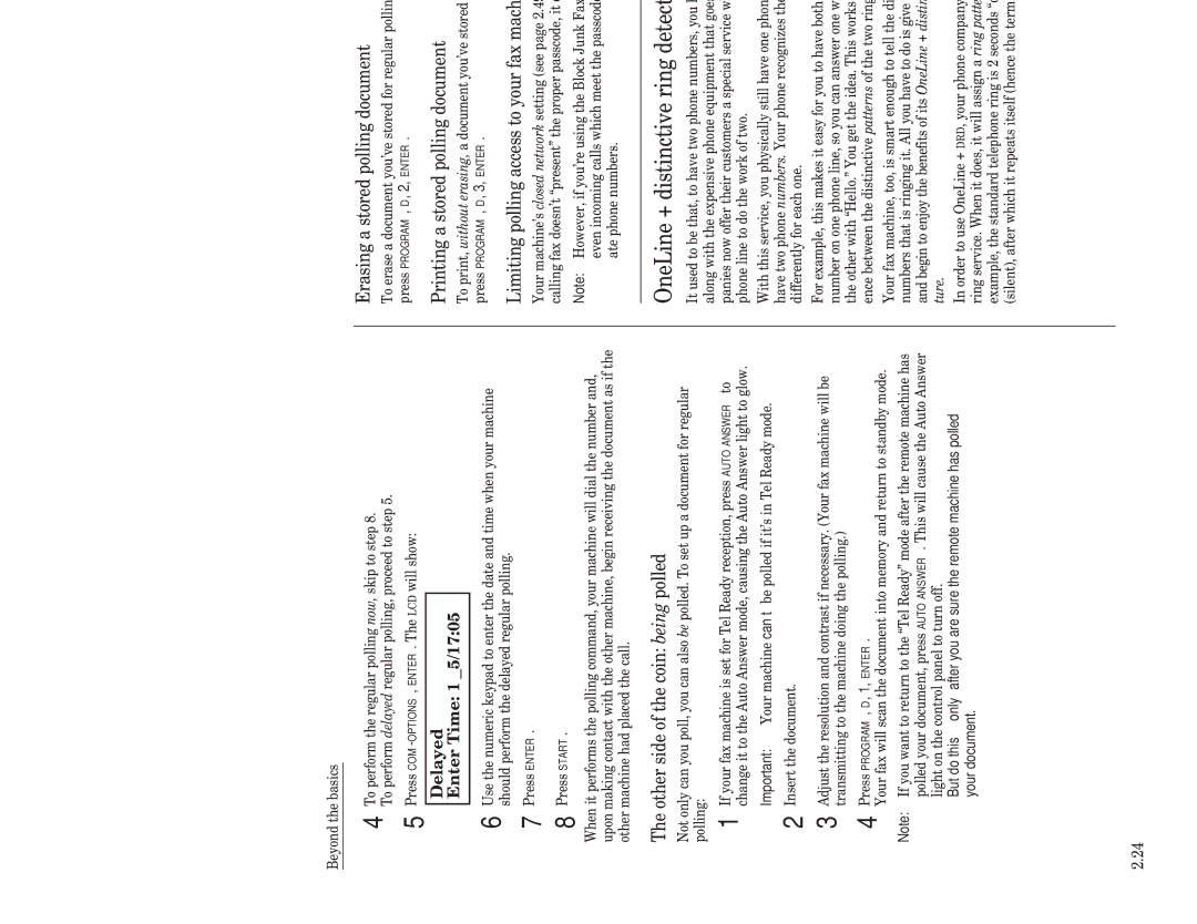 Muratec F-98 OneLine + distinctive ring detection, Other side of the coin being polled, Erasing a stored polling document 