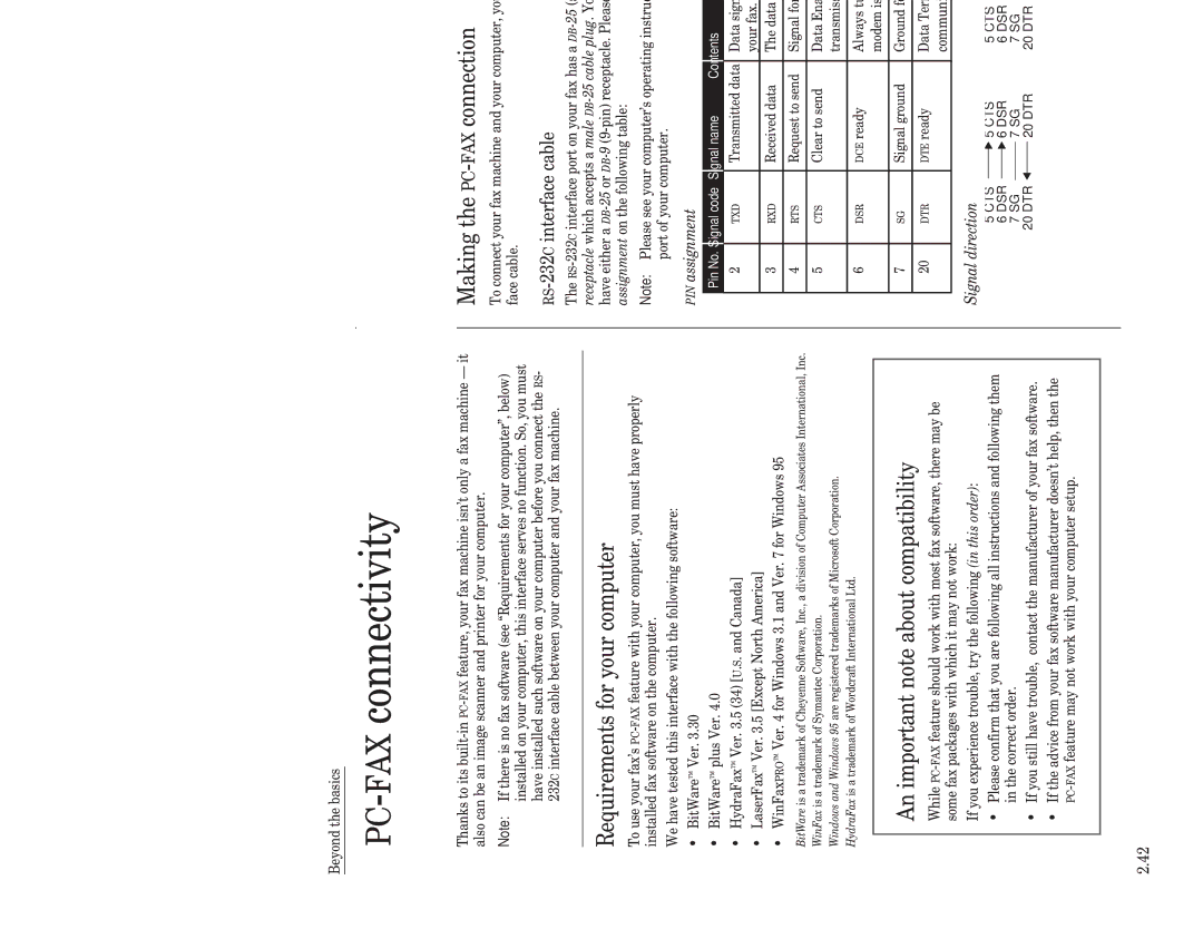 Muratec F-98 PC-FAXconnectivity, Requirements for your computer, An important note about compatibility 