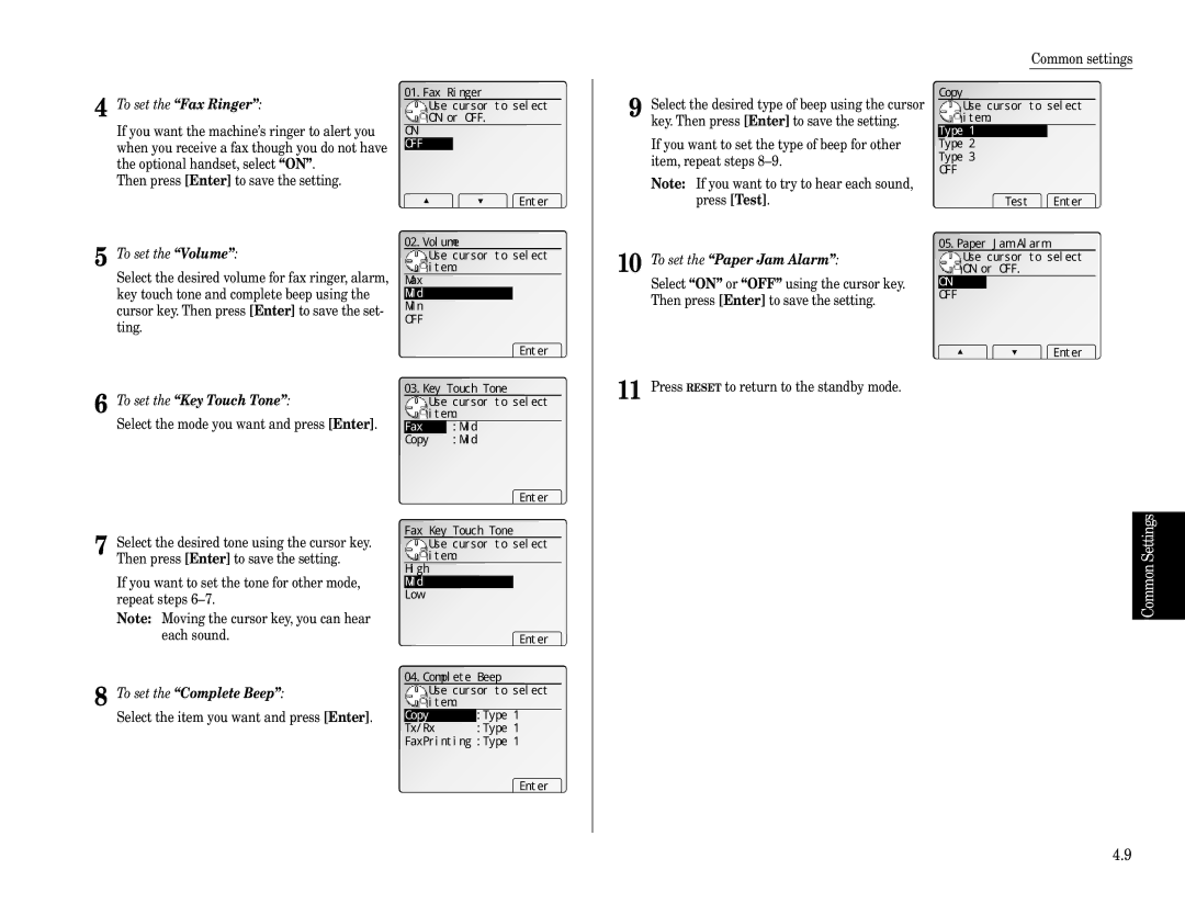 Muratec Fax Machine installation manual Fax Mid, Copy, Type 