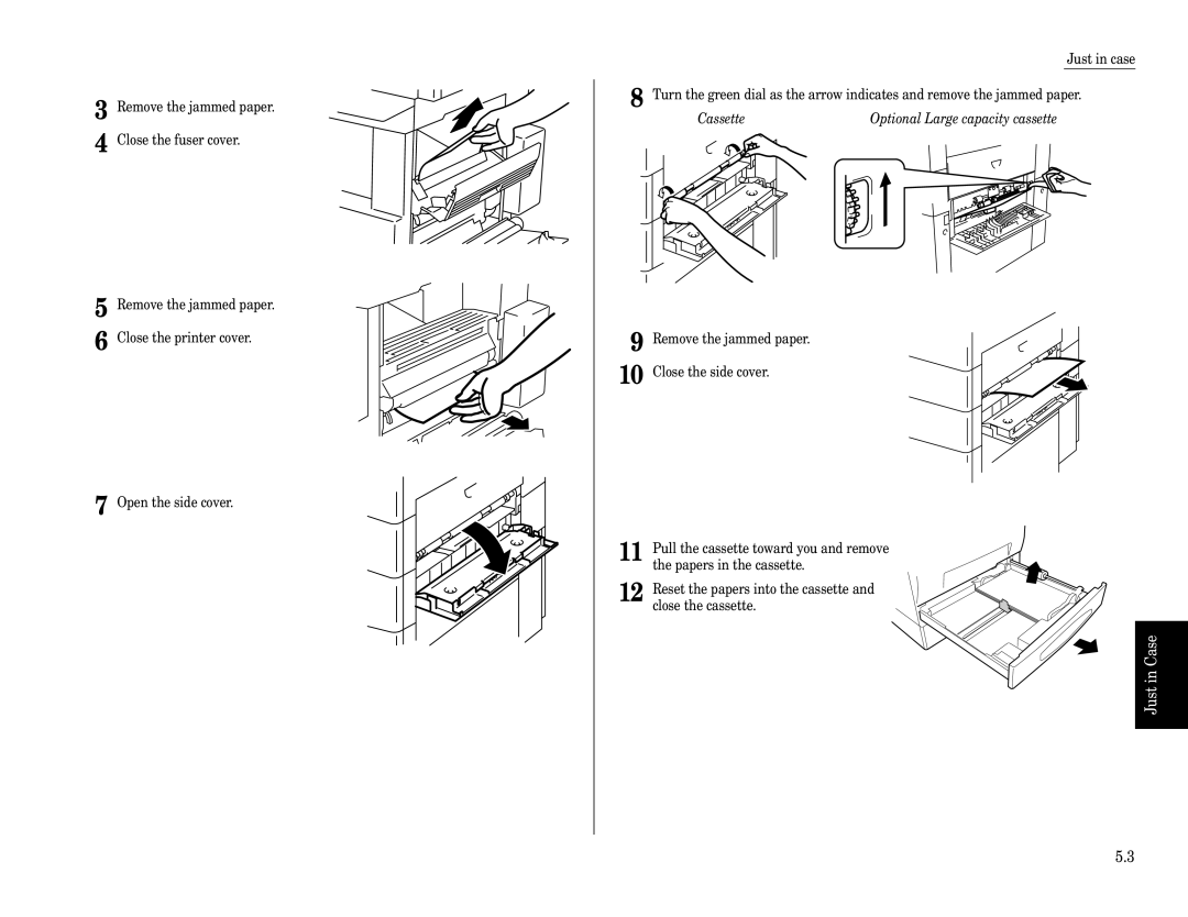 Muratec Fax Machine installation manual Getting Started Just in Case, Cassette Optional Large capacity cassette 