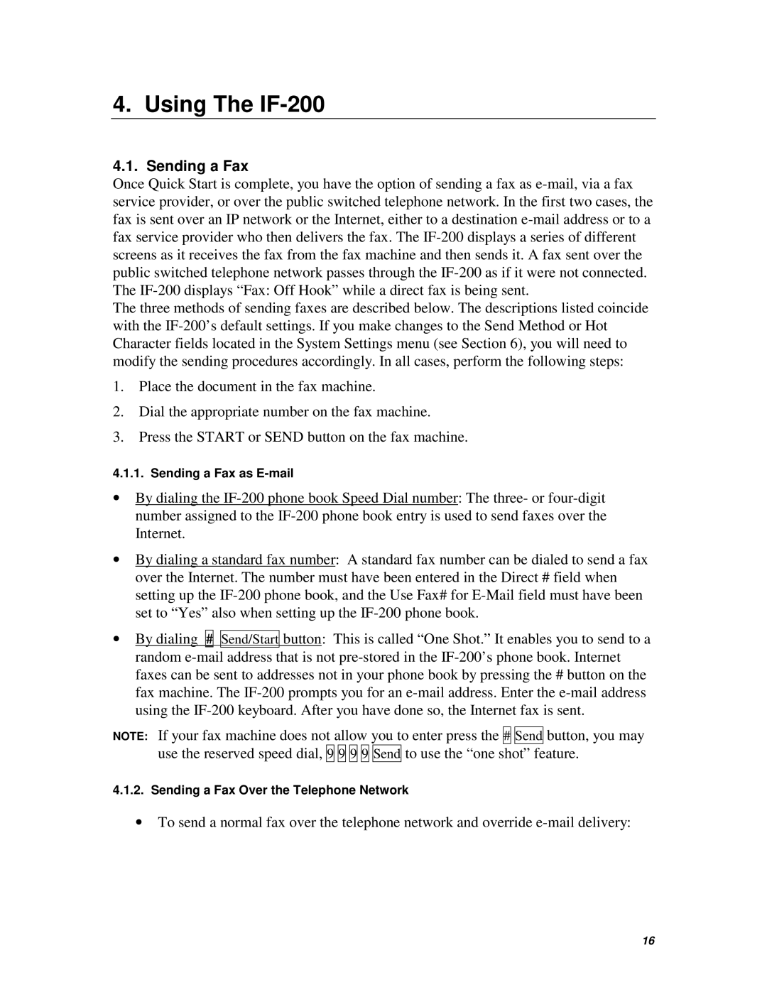 Muratec operating instructions Using The IF-200, Sending a Fax 