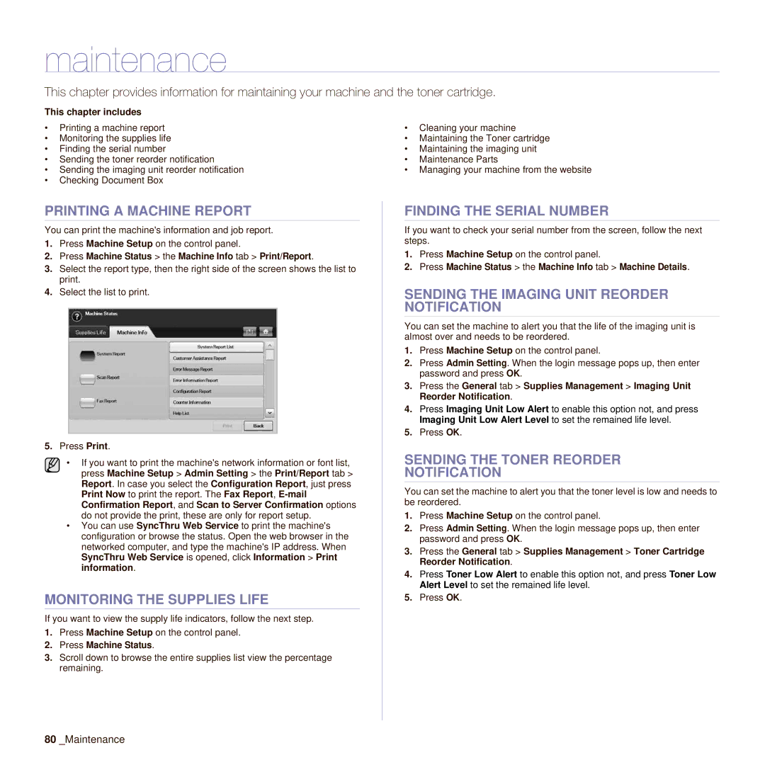 Muratec M F X - 4 5 5 5, M F X - 5 5 5 5 manual Maintenance 