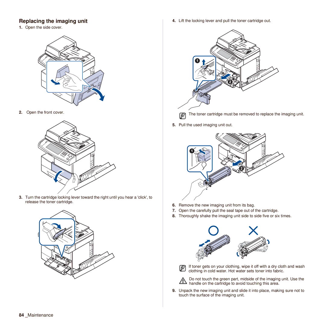 Muratec M F X - 4 5 5 5, M F X - 5 5 5 5 manual Replacing the imaging unit 