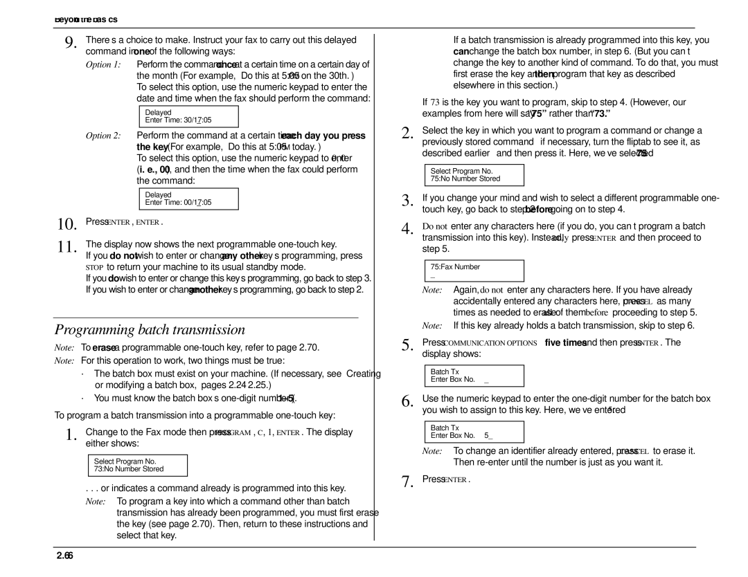 Muratec MFX-1500 manual Programming batch transmission, Press Enter 