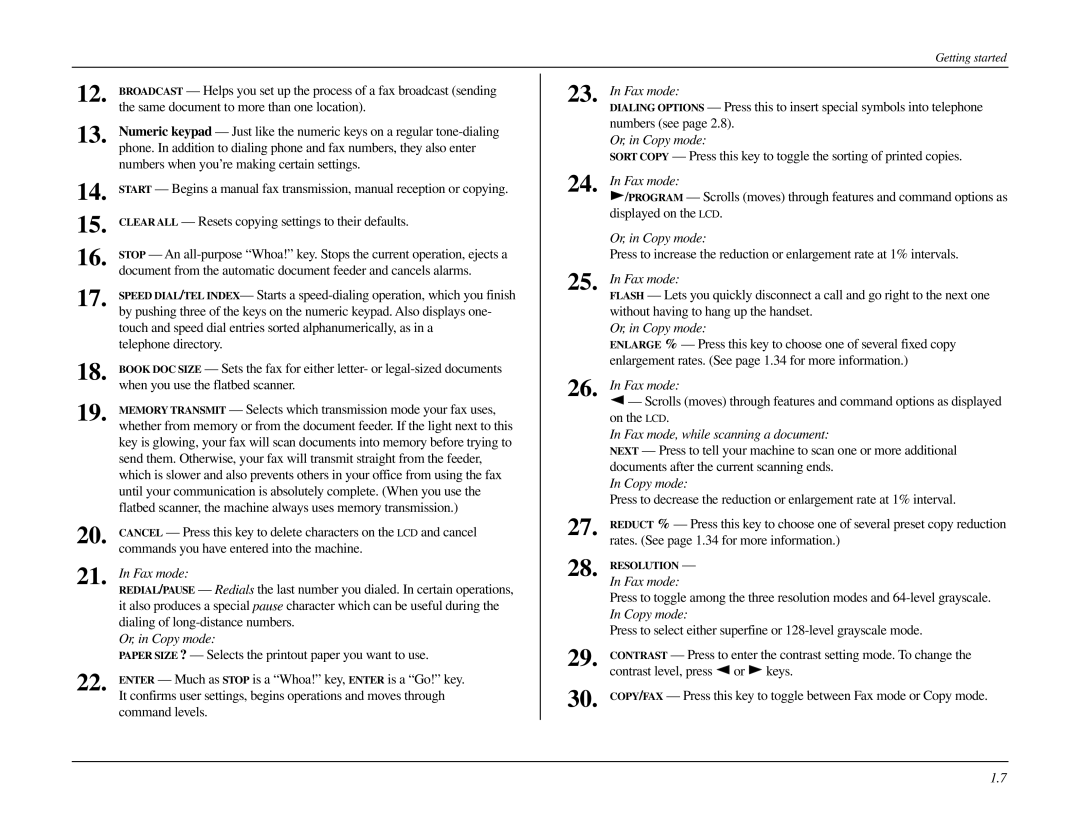 Muratec MFX-1500 Same document to more than one location, Numbers when you’re making certain settings, Telephone directory 