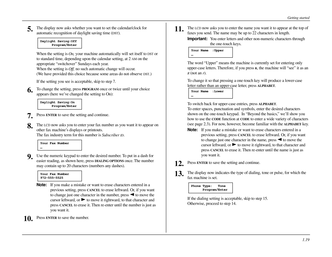 Muratec MFX-1500 manual To switch back for upper-case entries, press Alphabet 