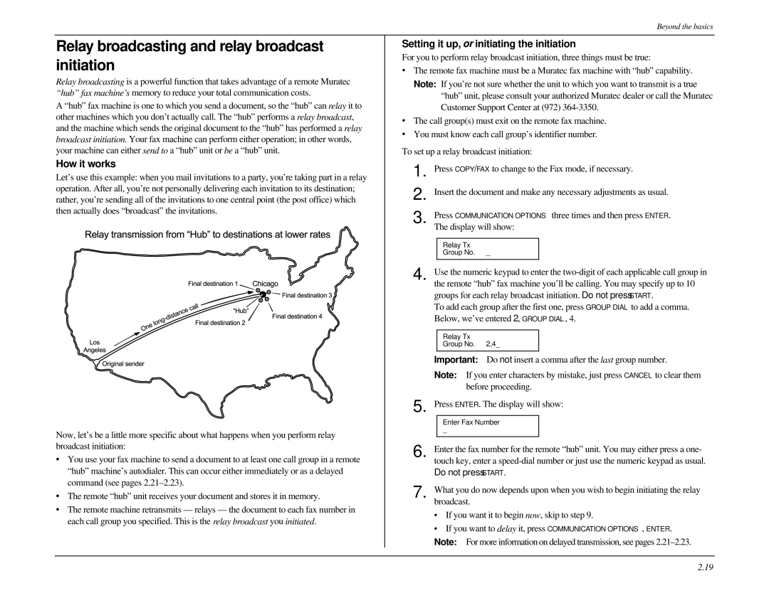 Muratec MFX-1500 manual Relay broadcasting and relay broadcast initiation, How it works 