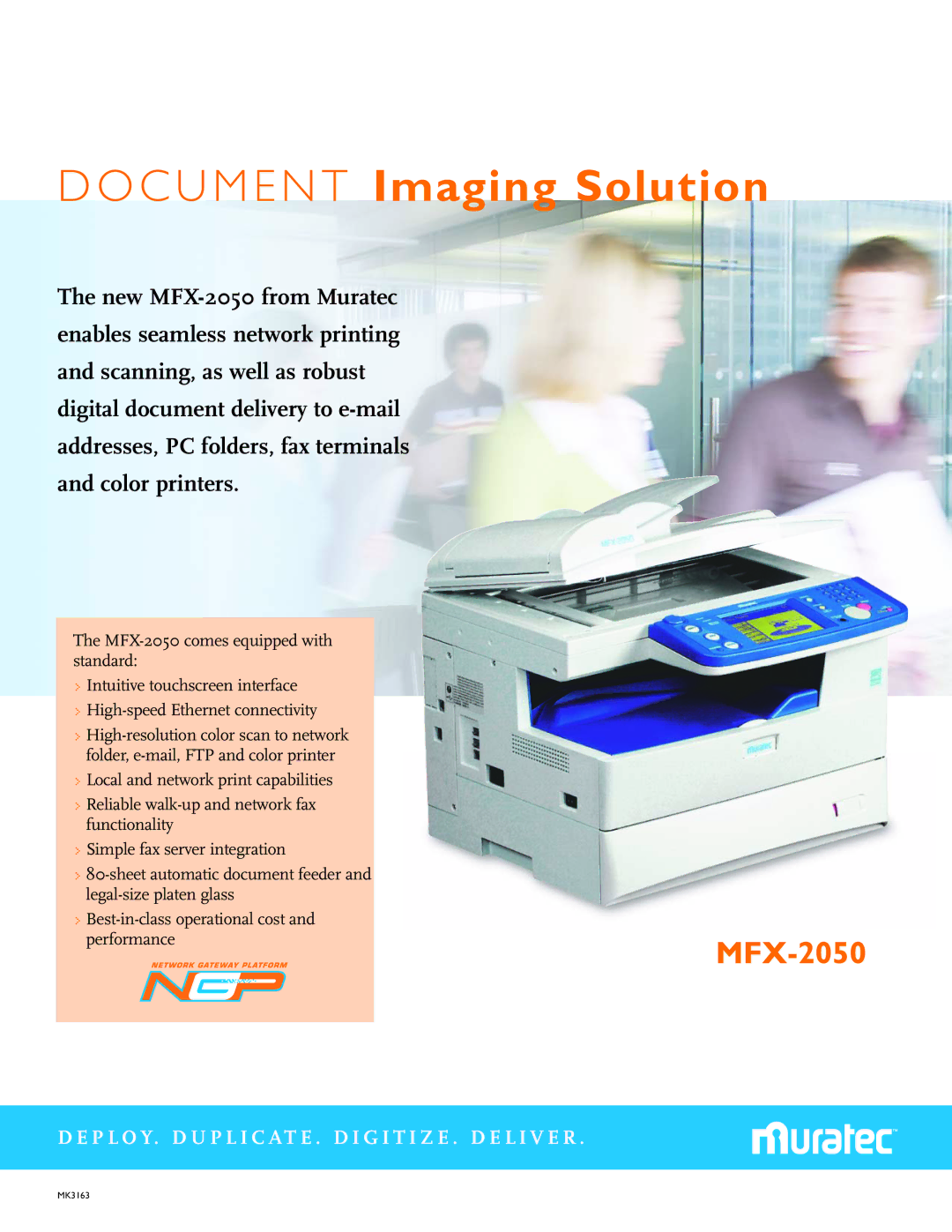 Muratec MFX-2050 manual C U M E N T Imaging Solution 