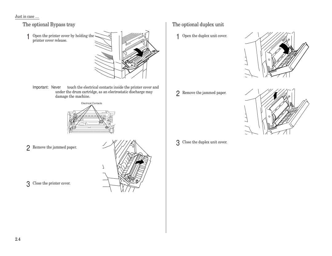 Muratec MFX-2500 operating instructions Optional Bypass tray, Optional duplex unit 