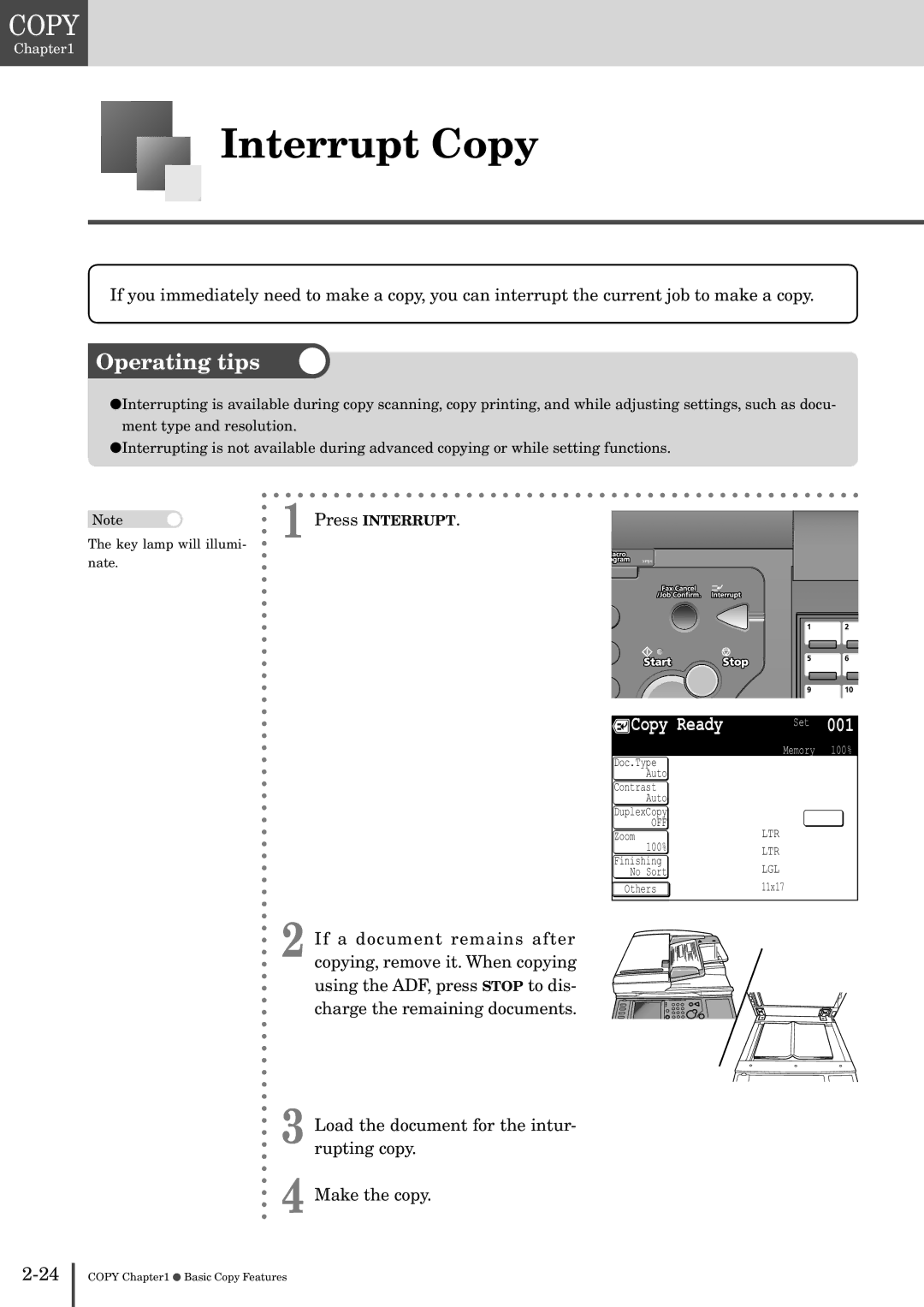 Muratec MFX-2830 manual Interrupt Copy 