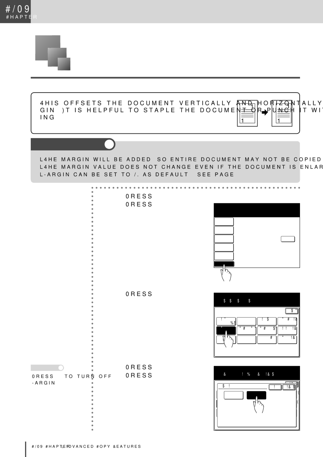 Muratec MFX-2830 manual Adding Margin Margin, Press Others Press Margin, Press on Press Enter 