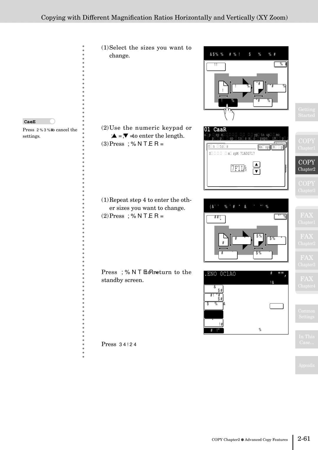 Muratec MFX-2830 manual Select the sizes you want to change, Doc Width 