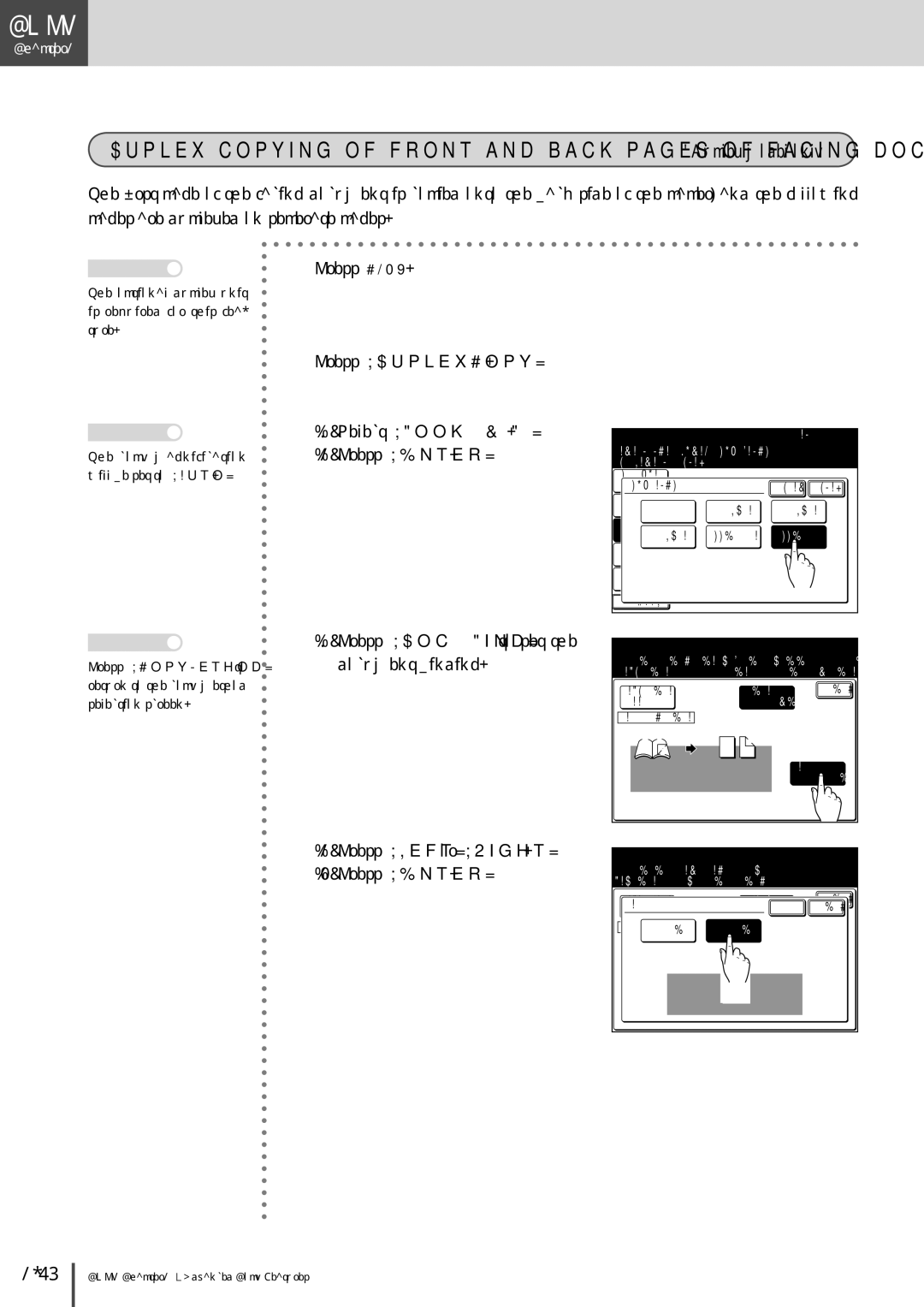 Muratec MFX-2830 manual Press DuplexCopy, Bind Right 