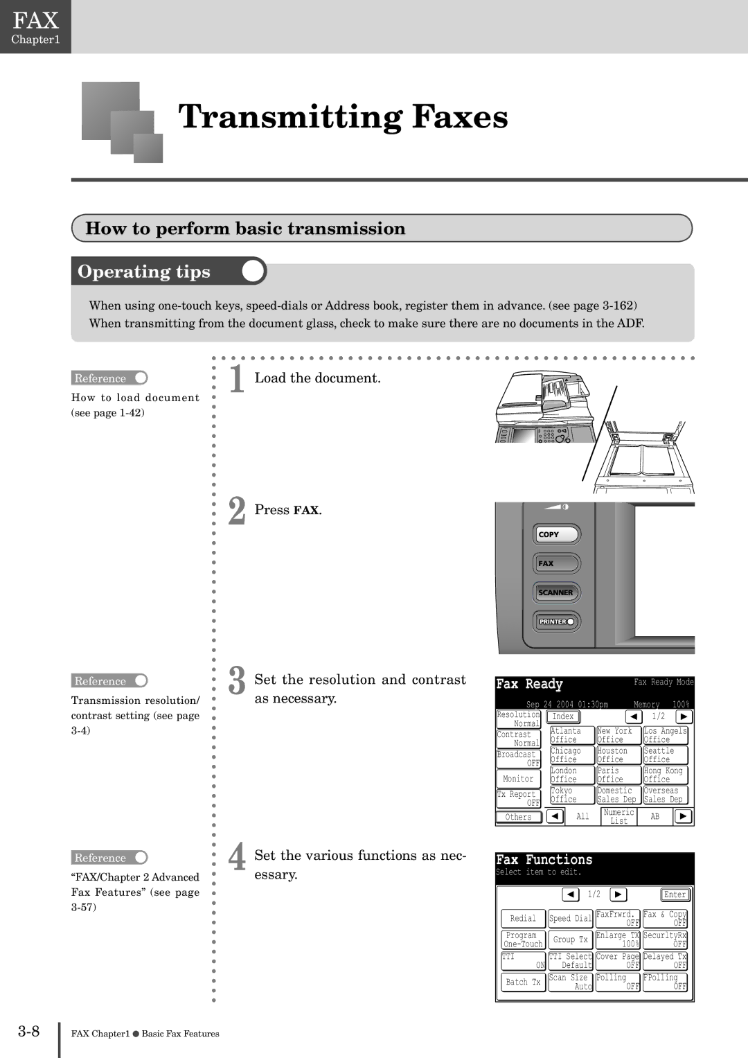 Muratec MFX-2830 manual Transmitting Faxes, How to perform basic transmission 