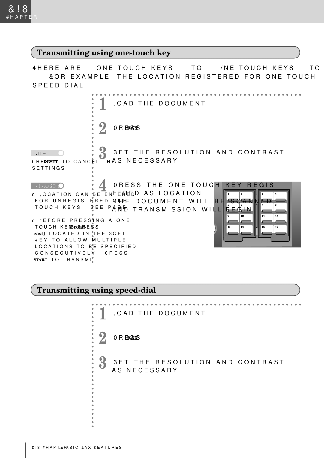 Muratec MFX-2830 manual Transmitting using one-touch key, Transmitting using speed-dial 