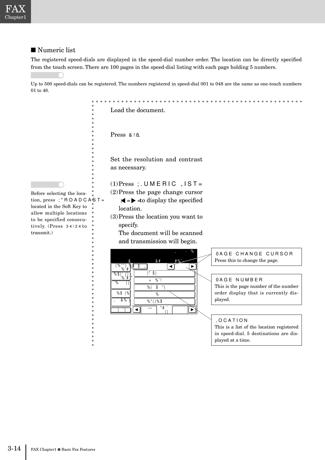 Muratec MFX-2830 manual Numeric list, Press Numeric List 