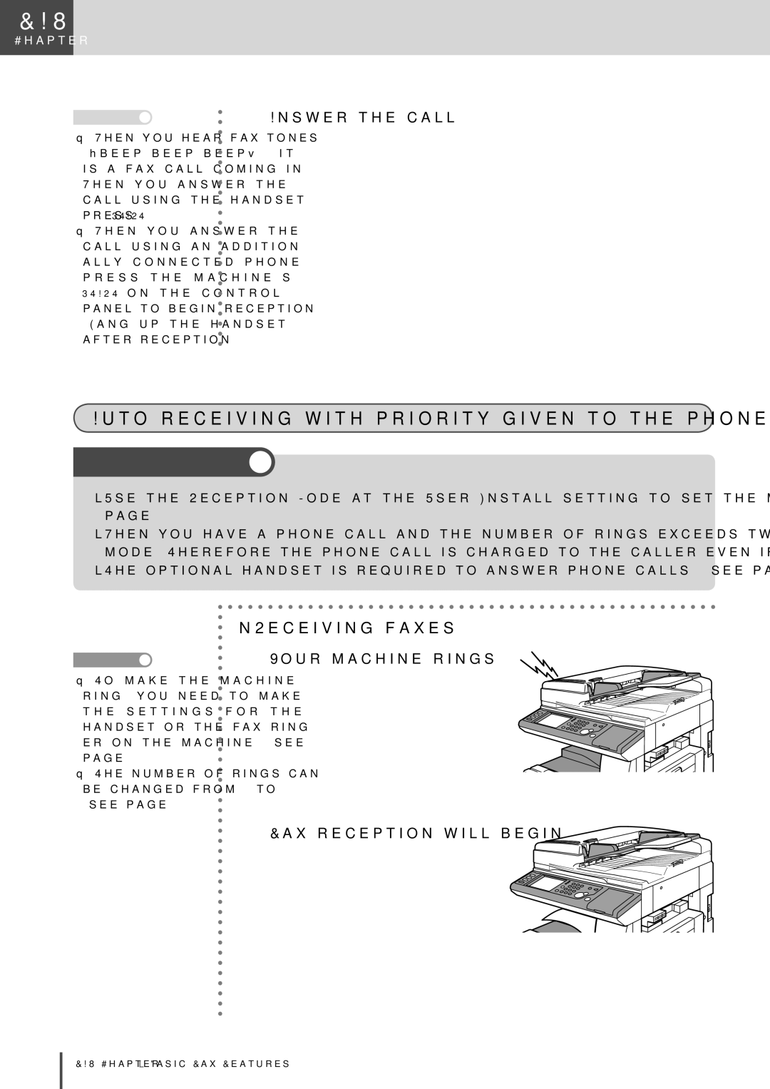 Muratec MFX-2830 manual Answer the call 