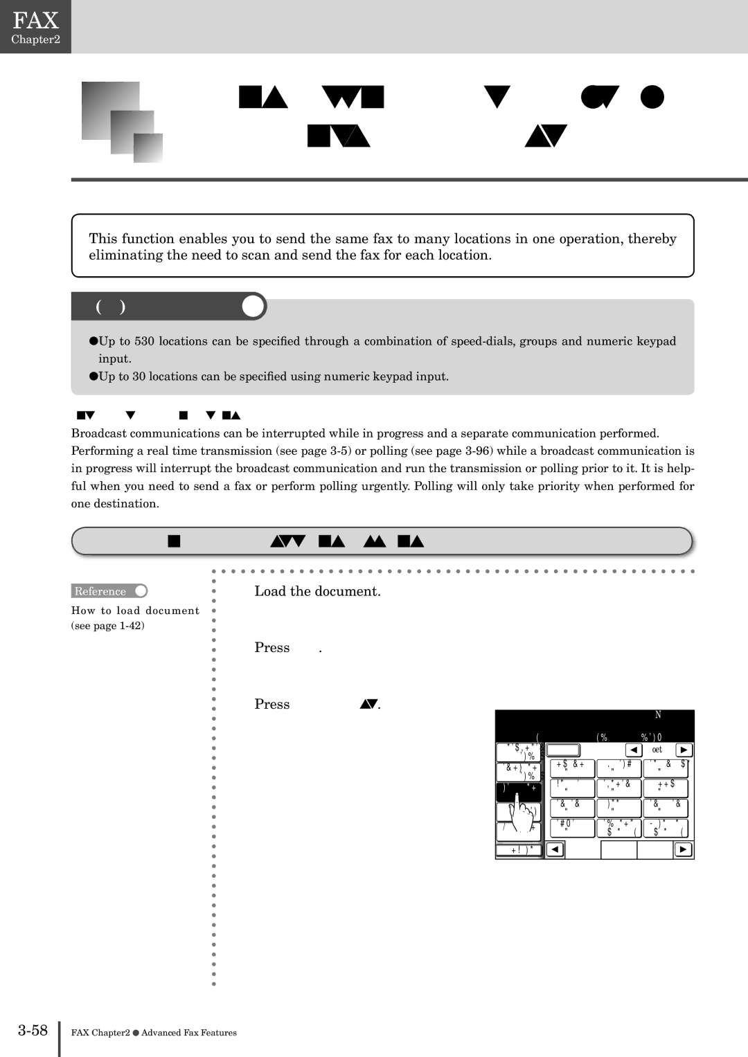 Muratec MFX-2830 Transmitting Fax to Multiple Recipients Broadcast, Performing broadcast transmissions, Press Broadcast 