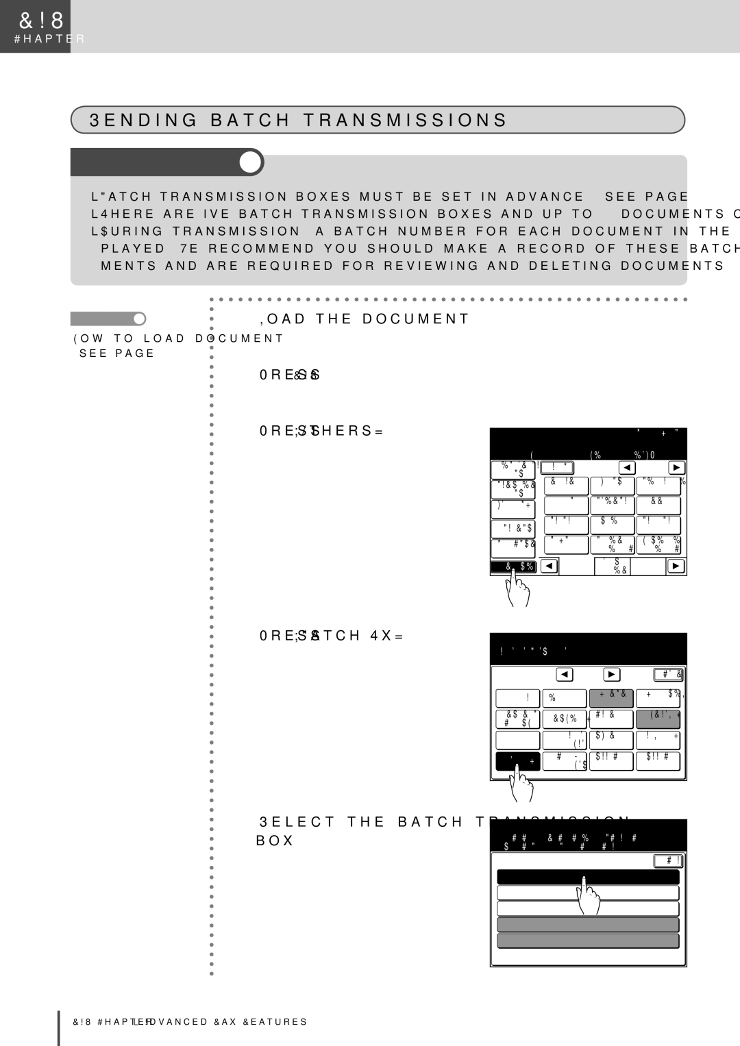 Muratec MFX-2830 manual Sending batch transmissions, Press Others Press Batch Tx, Selectbox. the batch transmission 