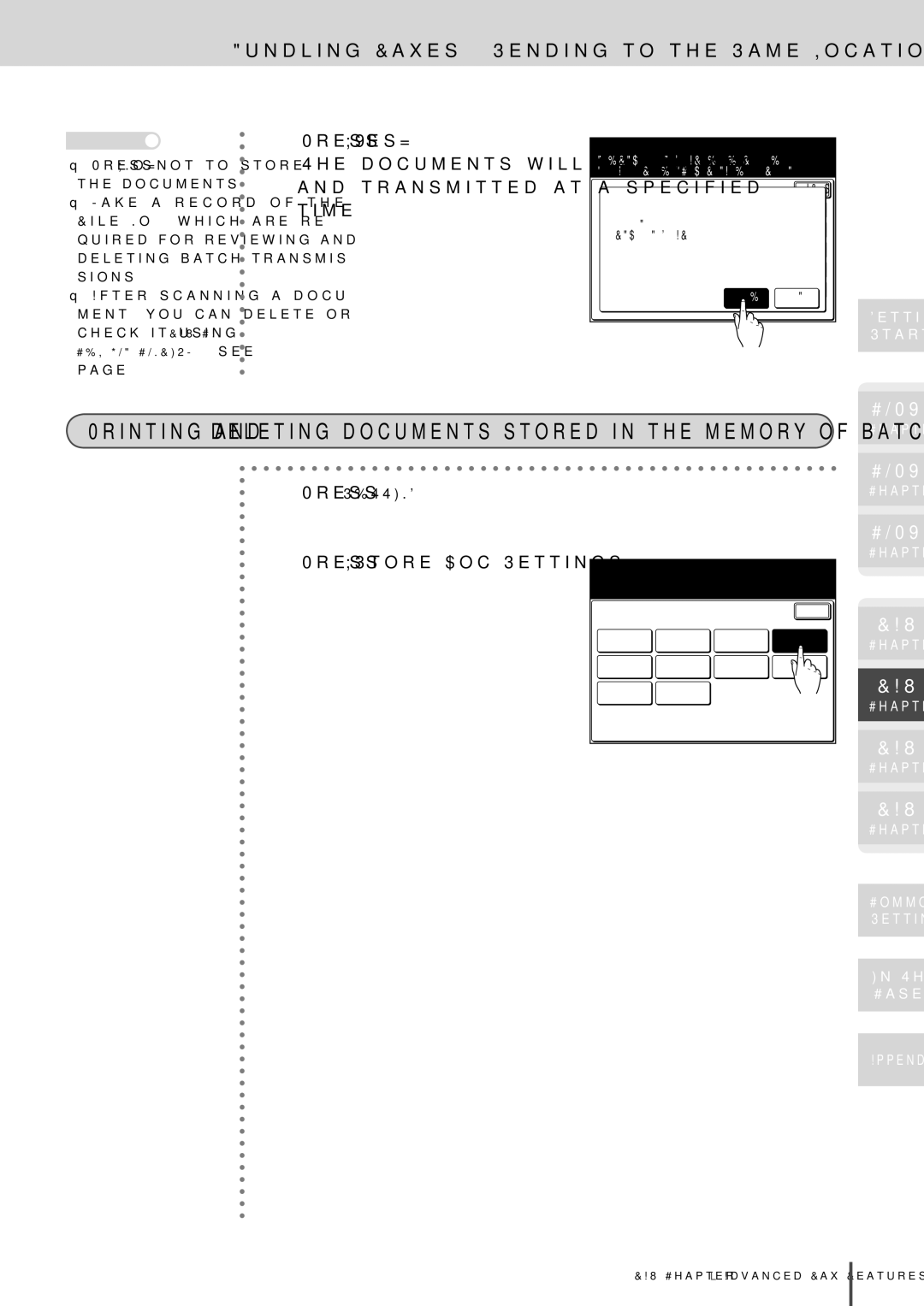 Muratec MFX-2830 manual Documents will be scanned, Transmitted at a specified, Time, To store a document selsct Yes 