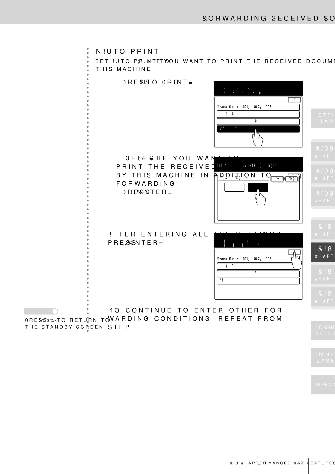 Muratec MFX-2830 manual Forwarding Received Documents Auto print, Press Auto Print, Auto PrintOFF 