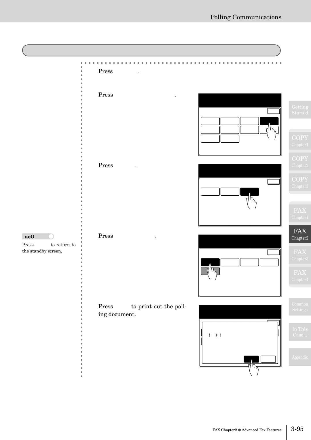 Muratec MFX-2830 manual Printing out scheduled polling documents, Press Yes to print out the poll- ing document, Polling 