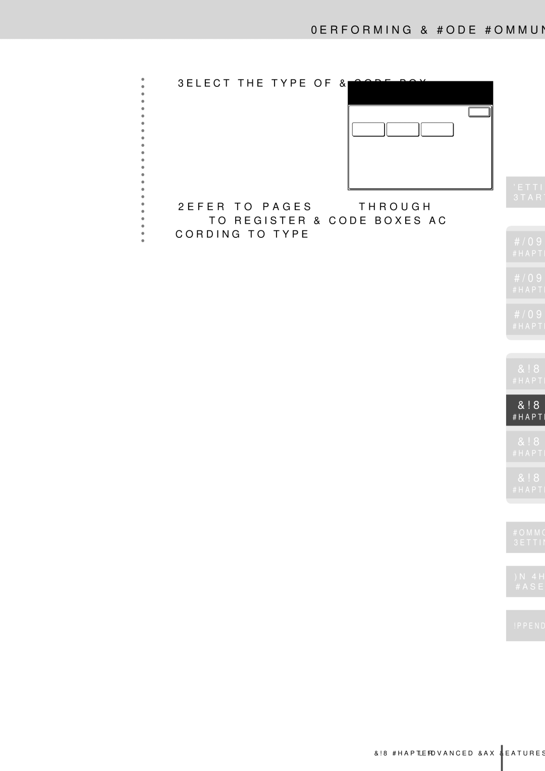 Muratec MFX-2830 manual Select the type of F-code box 