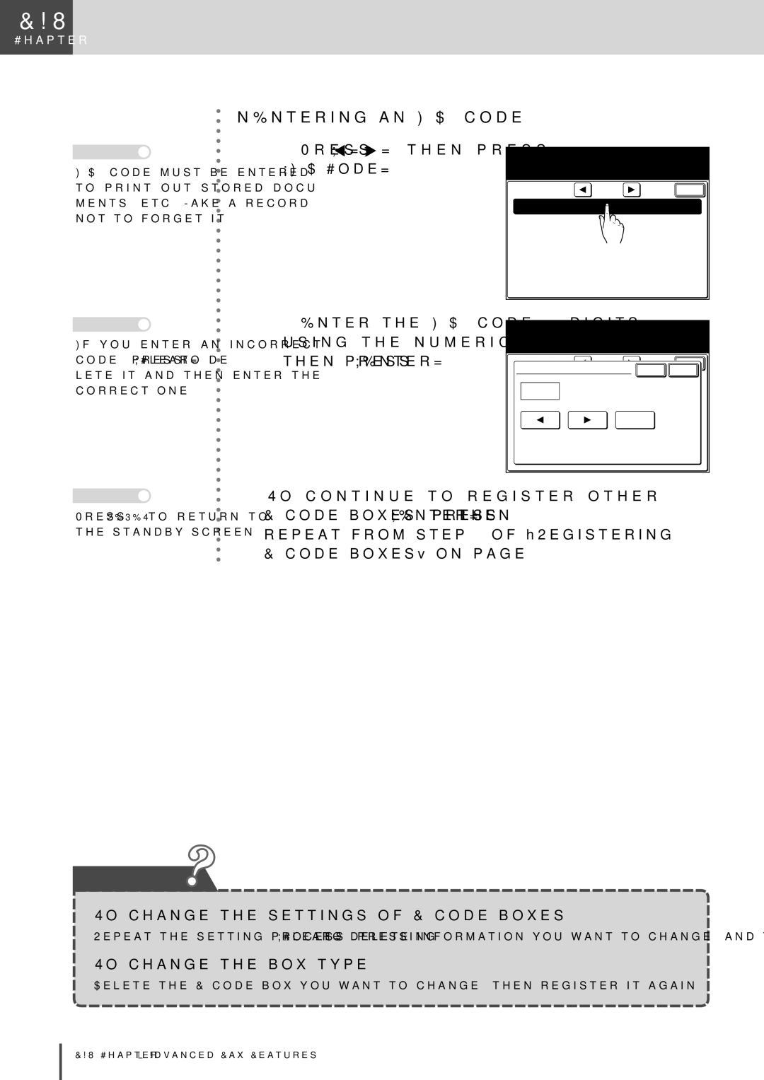 Muratec MFX-2830 manual Press , then press I.D.Code, To change the settings of F-code boxes, To change the box type, Clear 