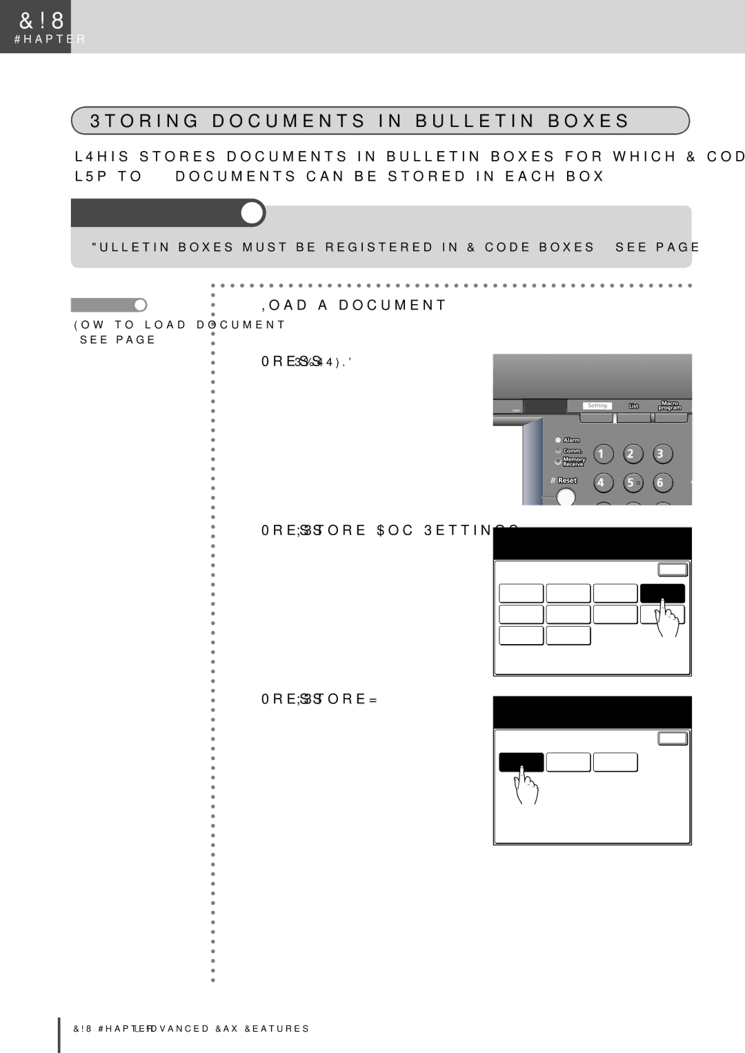 Muratec MFX-2830 manual Storing documents in bulletin boxes, Load a document 