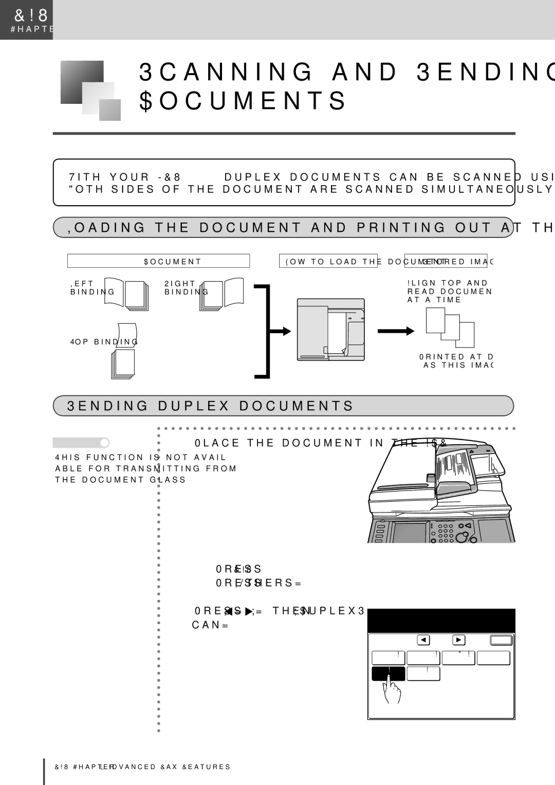 Muratec MFX-2830 manual Scanning and Sending Duplex Documents, Loading the document and printing out at the destination 