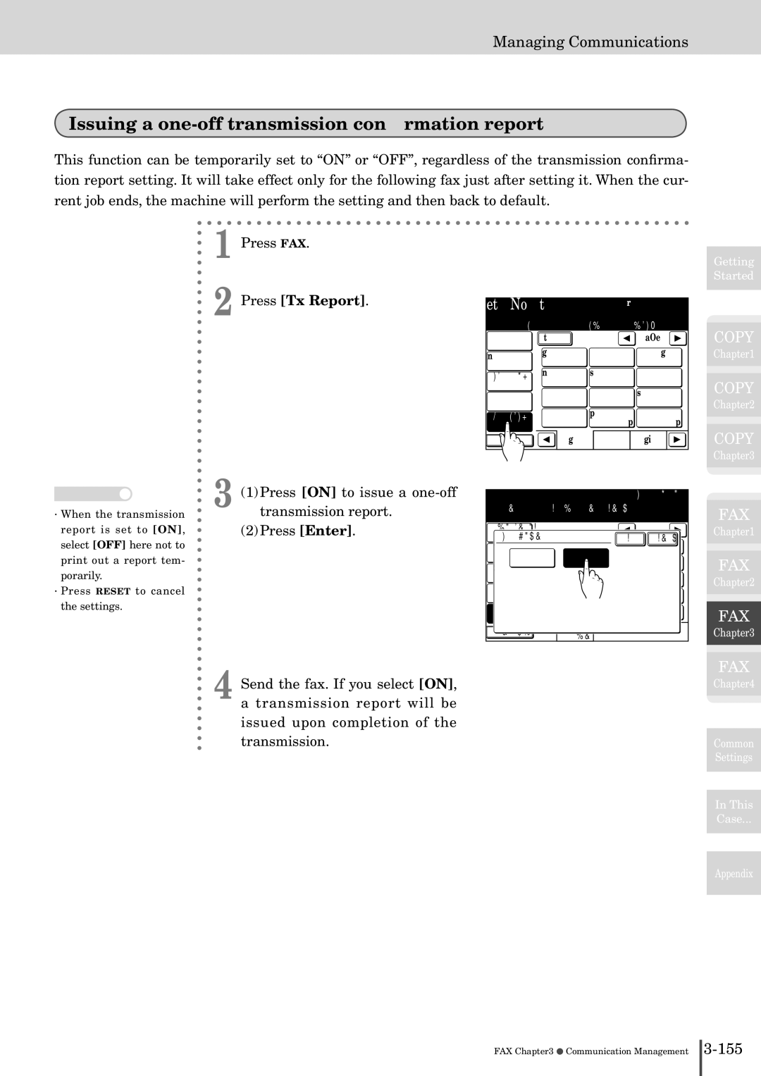 Muratec MFX-2830 manual Issuing a one-off transmission conﬁrmation report, Tx Report 