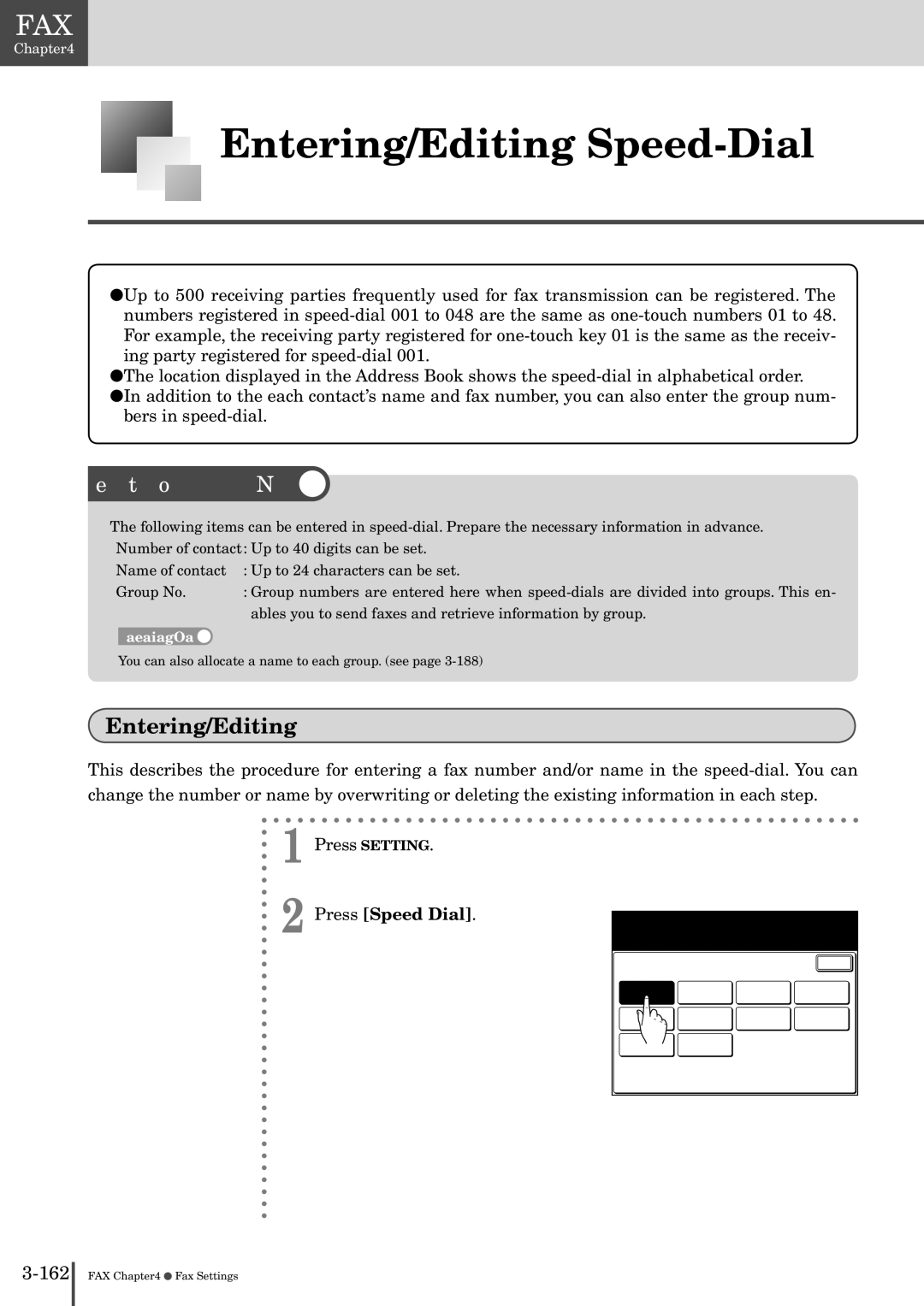 Muratec MFX-2830 manual Entering/Editing Speed-Dial 