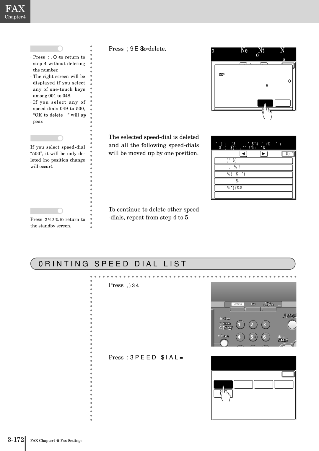 Muratec MFX-2830 manual Printing speed-dial list, Press List 