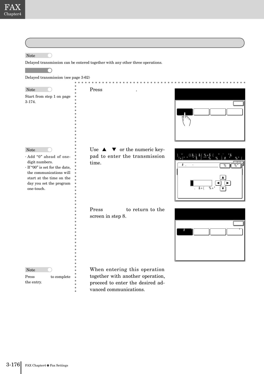 Muratec MFX-2830 manual Entering delayed transmission, Function, Use the arrows or numeric keypad to 