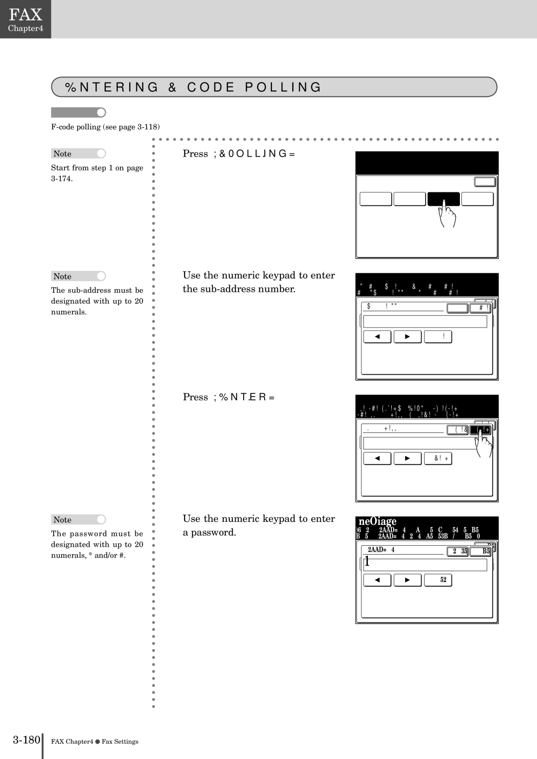 Muratec MFX-2830 manual Entering F-code polling, Press FPolling 