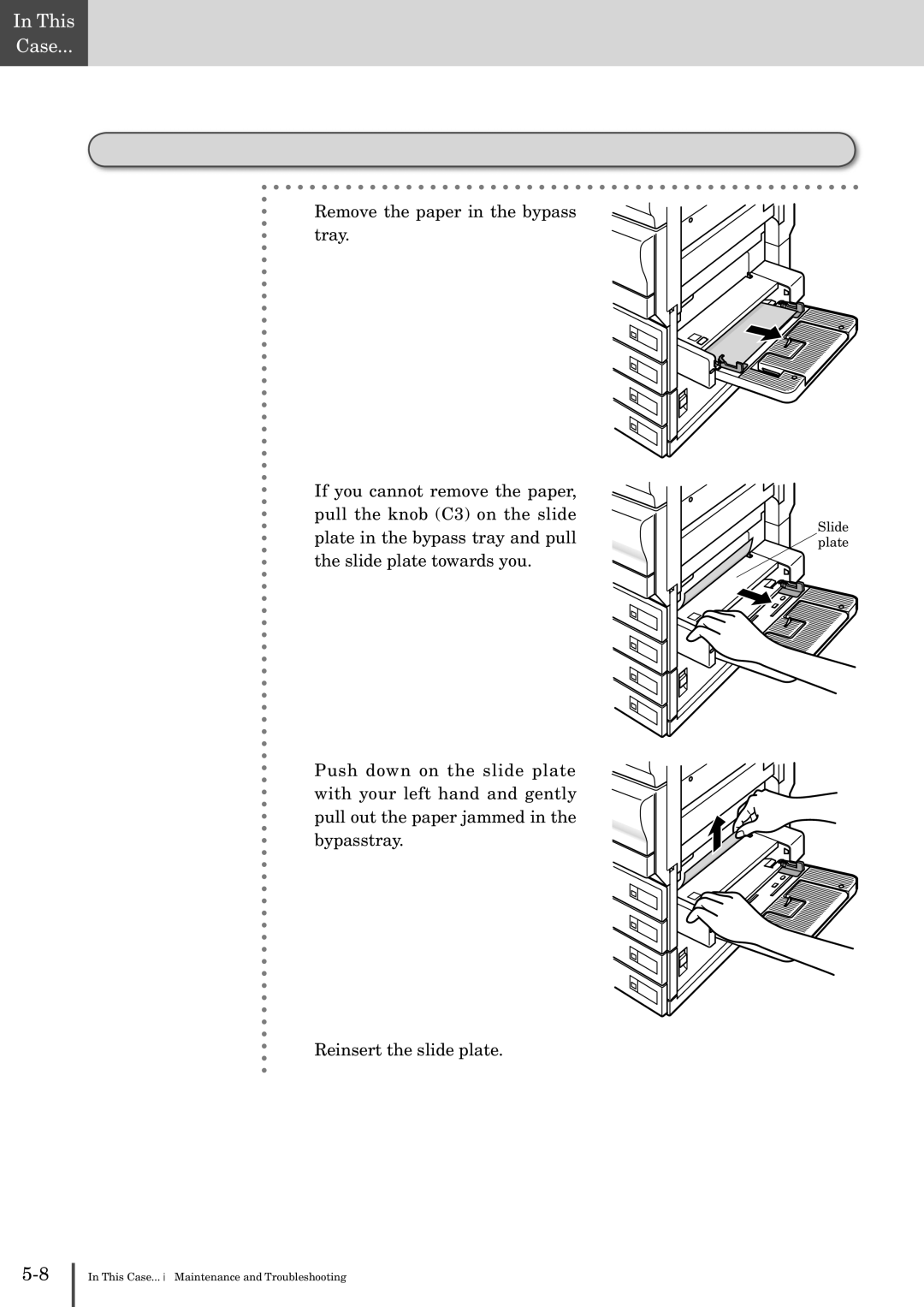 Muratec MFX-2830 manual If paper jam occurs in the bypass tray 