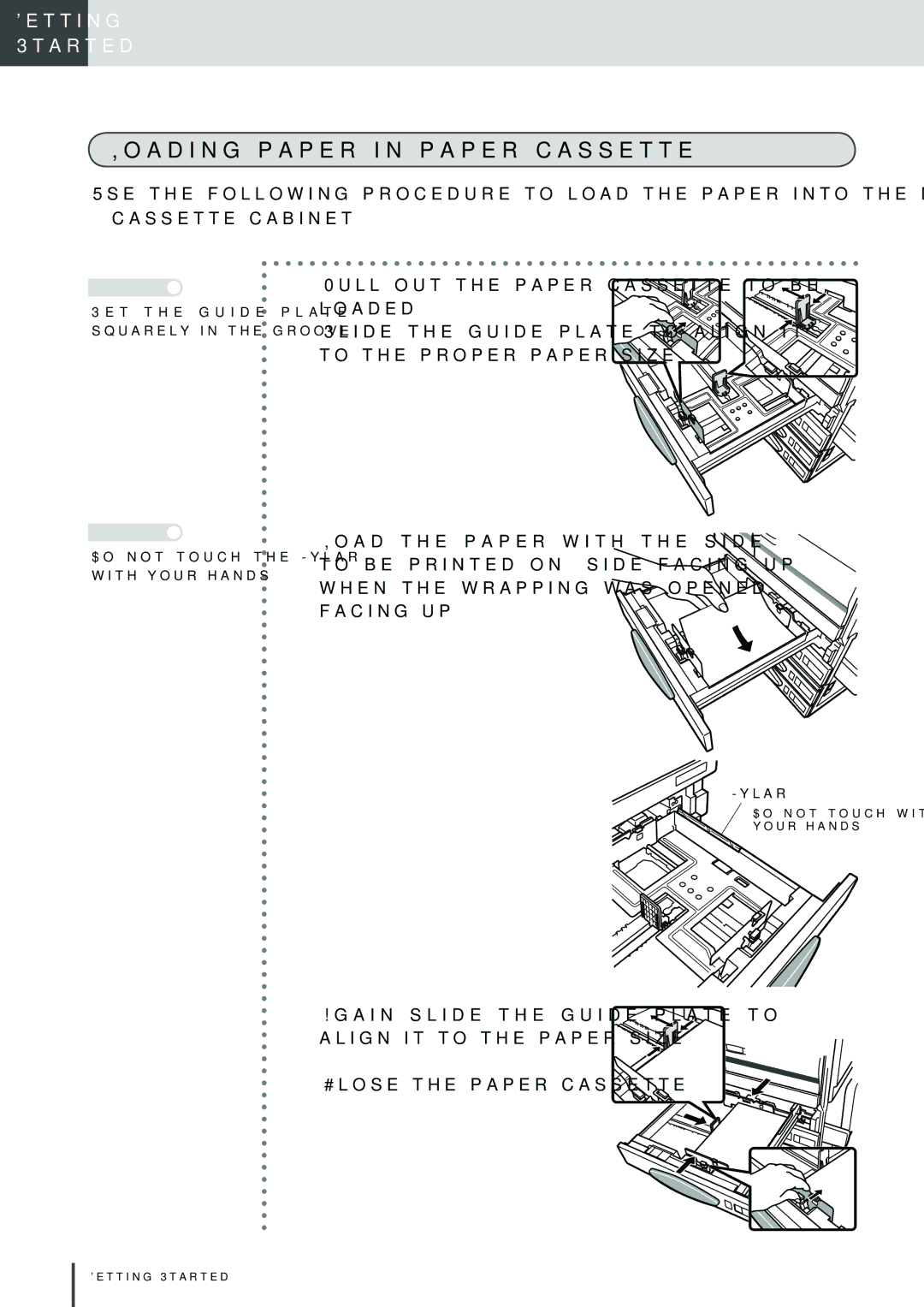 Muratec MFX-2830 manual Loading paper in paper cassette 