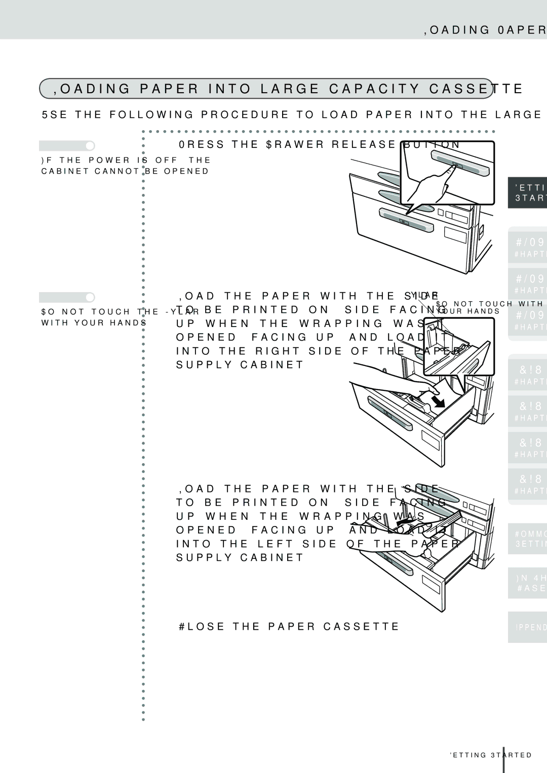 Muratec MFX-2830 manual Loading paper into large capacity cassette 