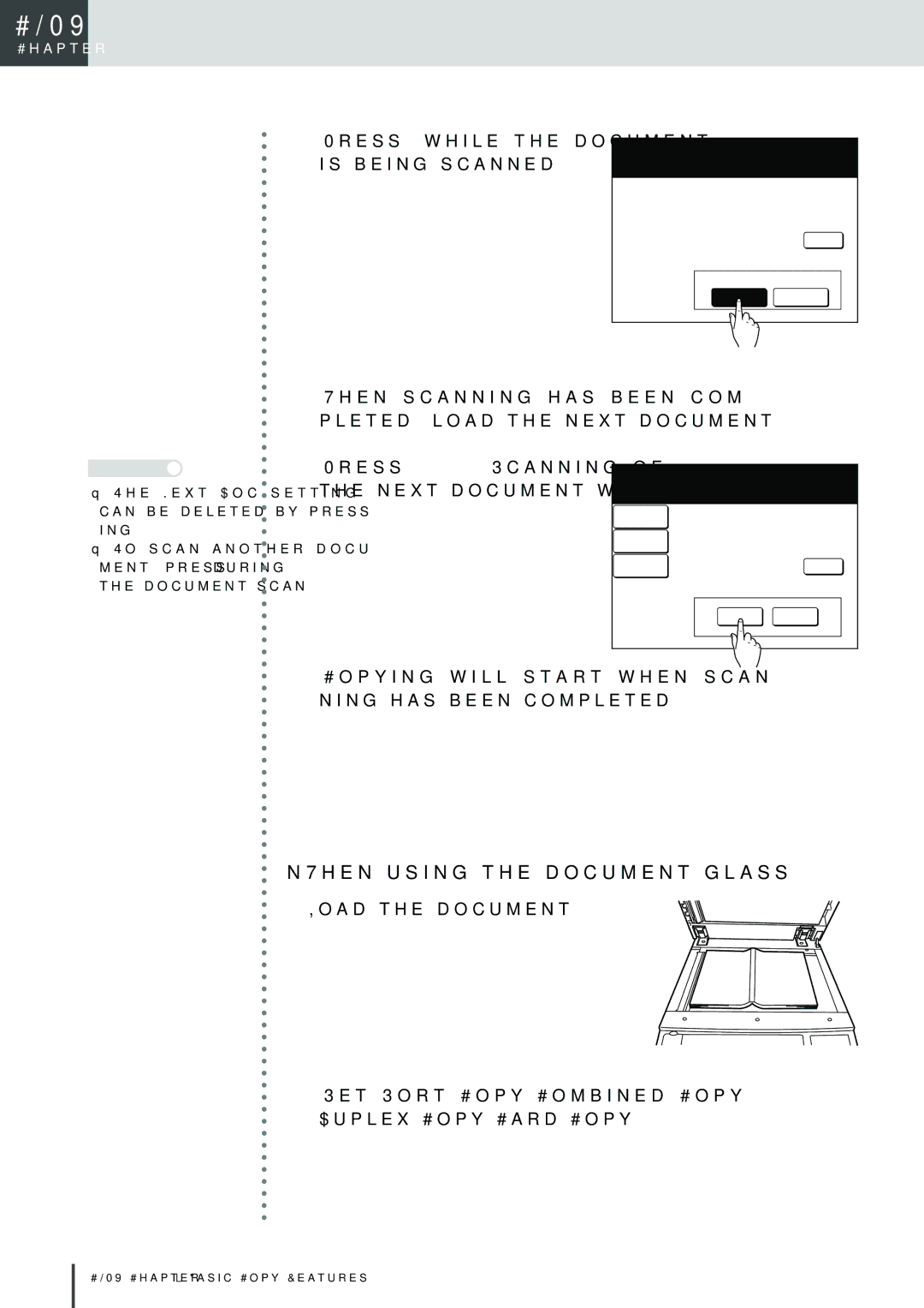 Muratec MFX-2830 manual Set next document, When using the document glass, Press Yes while the document is being scanned 