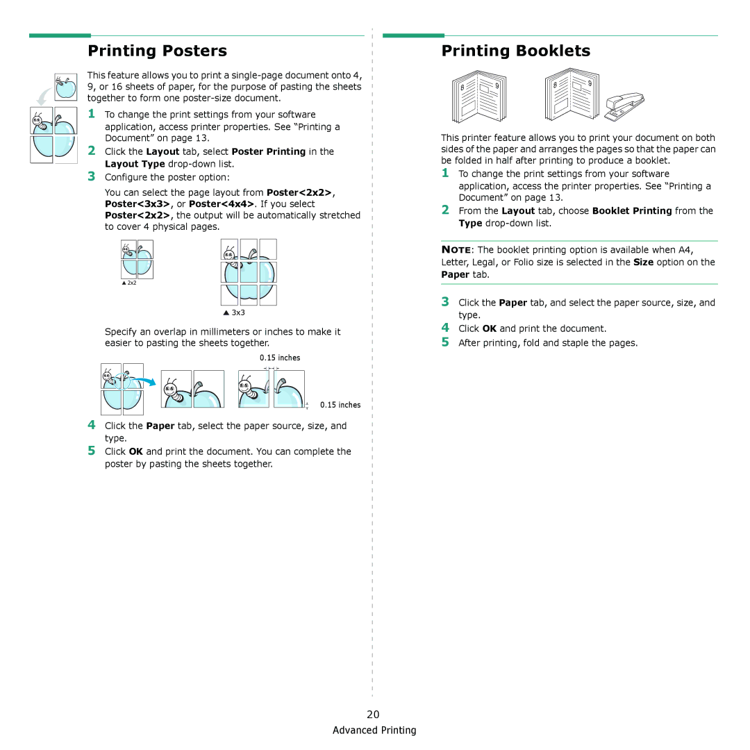 Muratec MFX-3050 manual Printing Posters, Printing Booklets 